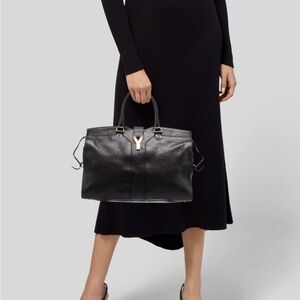Yves Saint Laurent Cabas Chyc  Black Leather Tote Bag